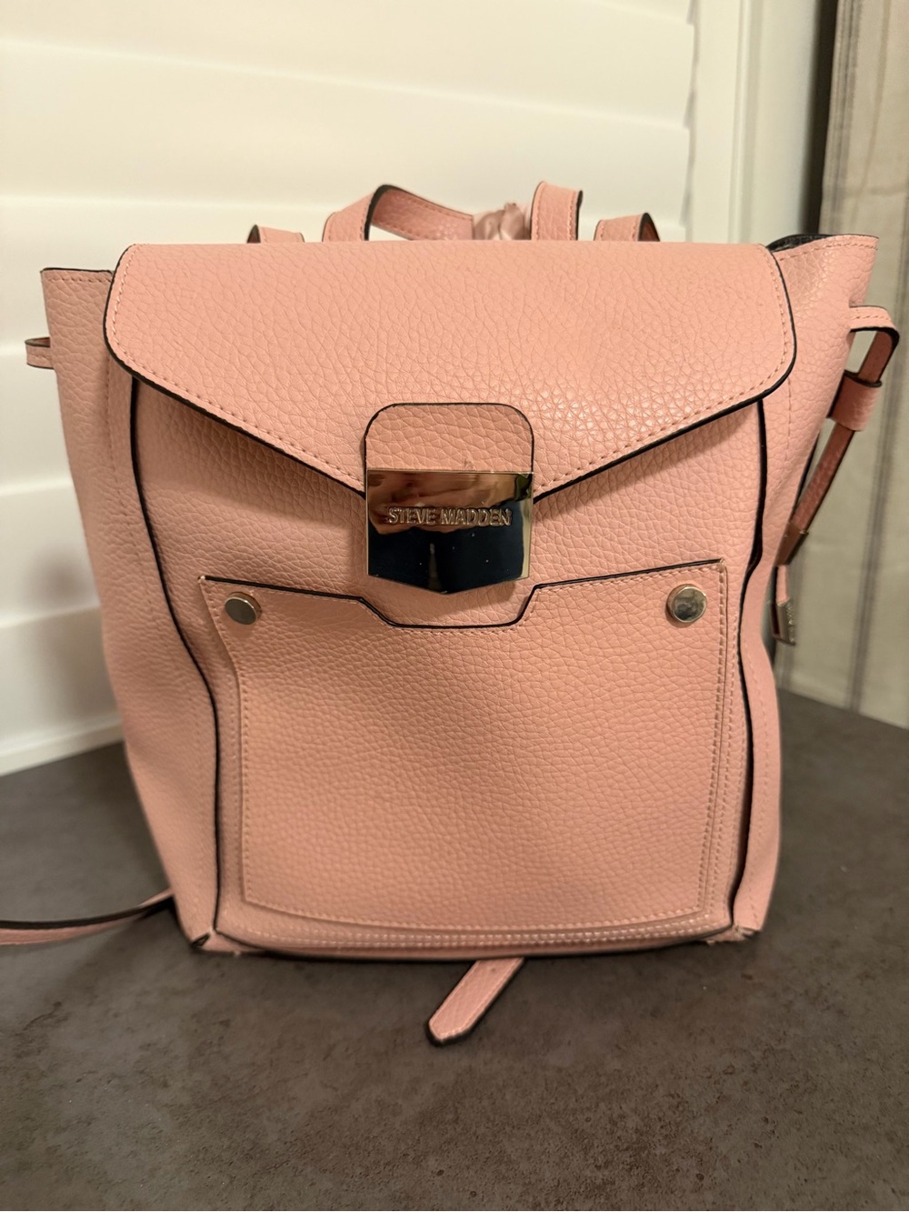 Steve Madden Blush Pink Pebbled Leather Backpack
